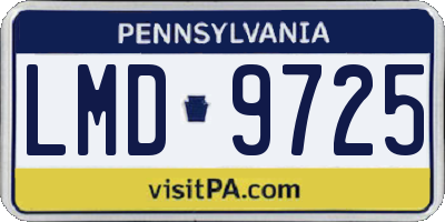 PA license plate LMD9725