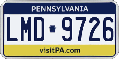 PA license plate LMD9726