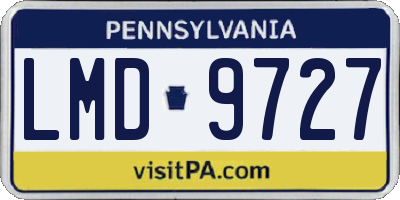 PA license plate LMD9727
