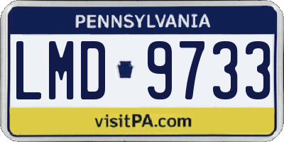 PA license plate LMD9733