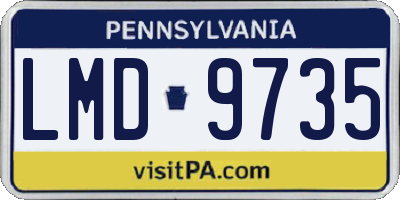 PA license plate LMD9735