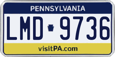 PA license plate LMD9736
