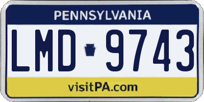 PA license plate LMD9743