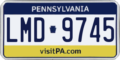 PA license plate LMD9745