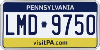 PA license plate LMD9750
