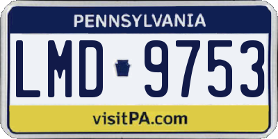 PA license plate LMD9753