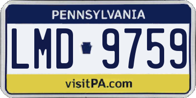 PA license plate LMD9759