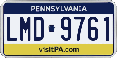 PA license plate LMD9761