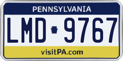 PA license plate LMD9767