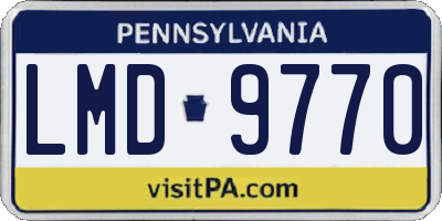 PA license plate LMD9770