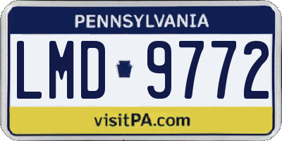 PA license plate LMD9772
