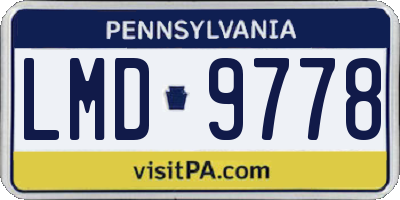 PA license plate LMD9778