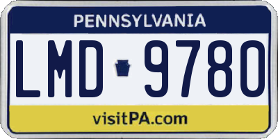 PA license plate LMD9780