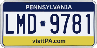 PA license plate LMD9781