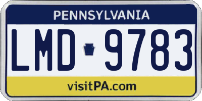 PA license plate LMD9783