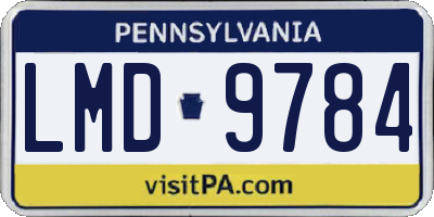 PA license plate LMD9784