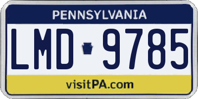 PA license plate LMD9785