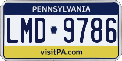 PA license plate LMD9786