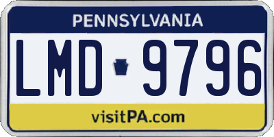 PA license plate LMD9796