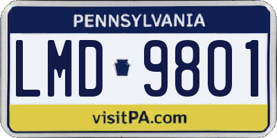 PA license plate LMD9801