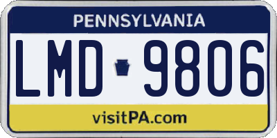 PA license plate LMD9806