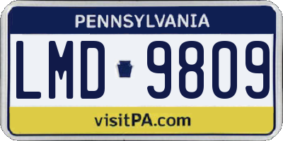 PA license plate LMD9809
