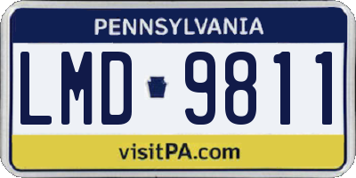 PA license plate LMD9811