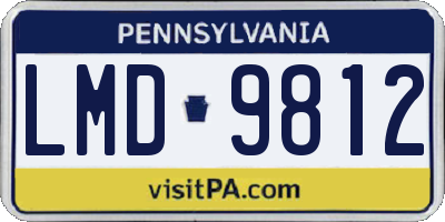 PA license plate LMD9812