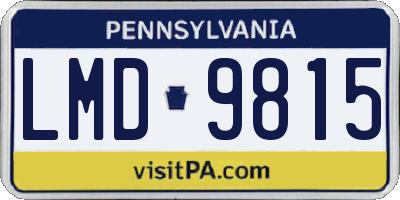 PA license plate LMD9815