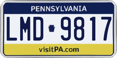 PA license plate LMD9817