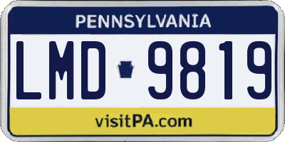 PA license plate LMD9819