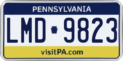 PA license plate LMD9823