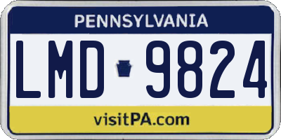 PA license plate LMD9824