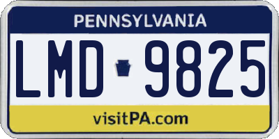 PA license plate LMD9825