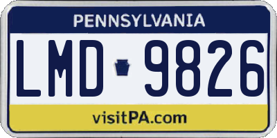 PA license plate LMD9826