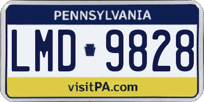 PA license plate LMD9828