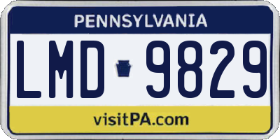 PA license plate LMD9829