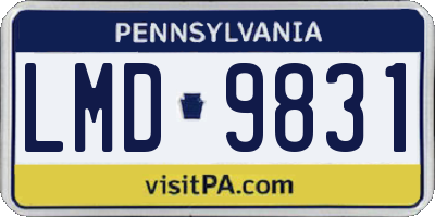 PA license plate LMD9831