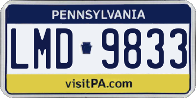 PA license plate LMD9833