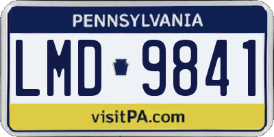 PA license plate LMD9841
