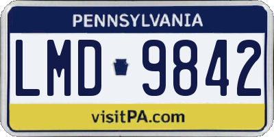 PA license plate LMD9842