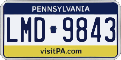 PA license plate LMD9843