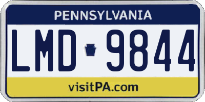 PA license plate LMD9844