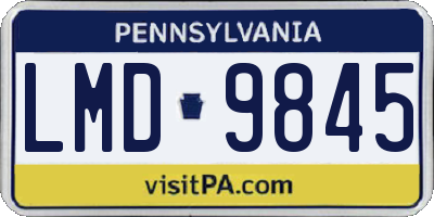 PA license plate LMD9845