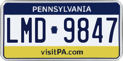PA license plate LMD9847