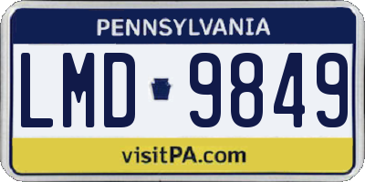 PA license plate LMD9849