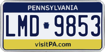 PA license plate LMD9853