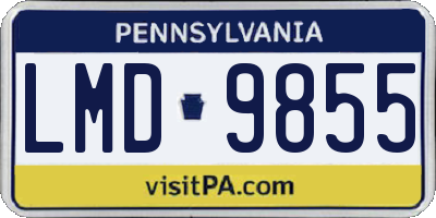 PA license plate LMD9855