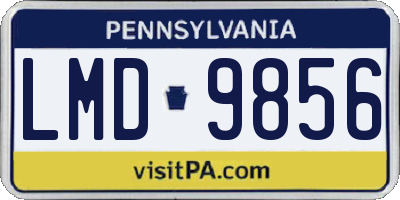 PA license plate LMD9856