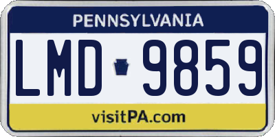 PA license plate LMD9859